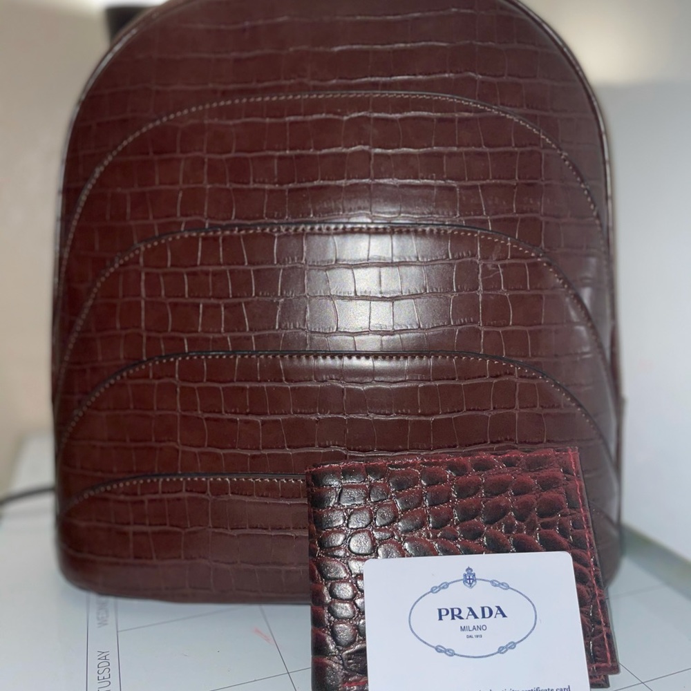Faux leather backpack